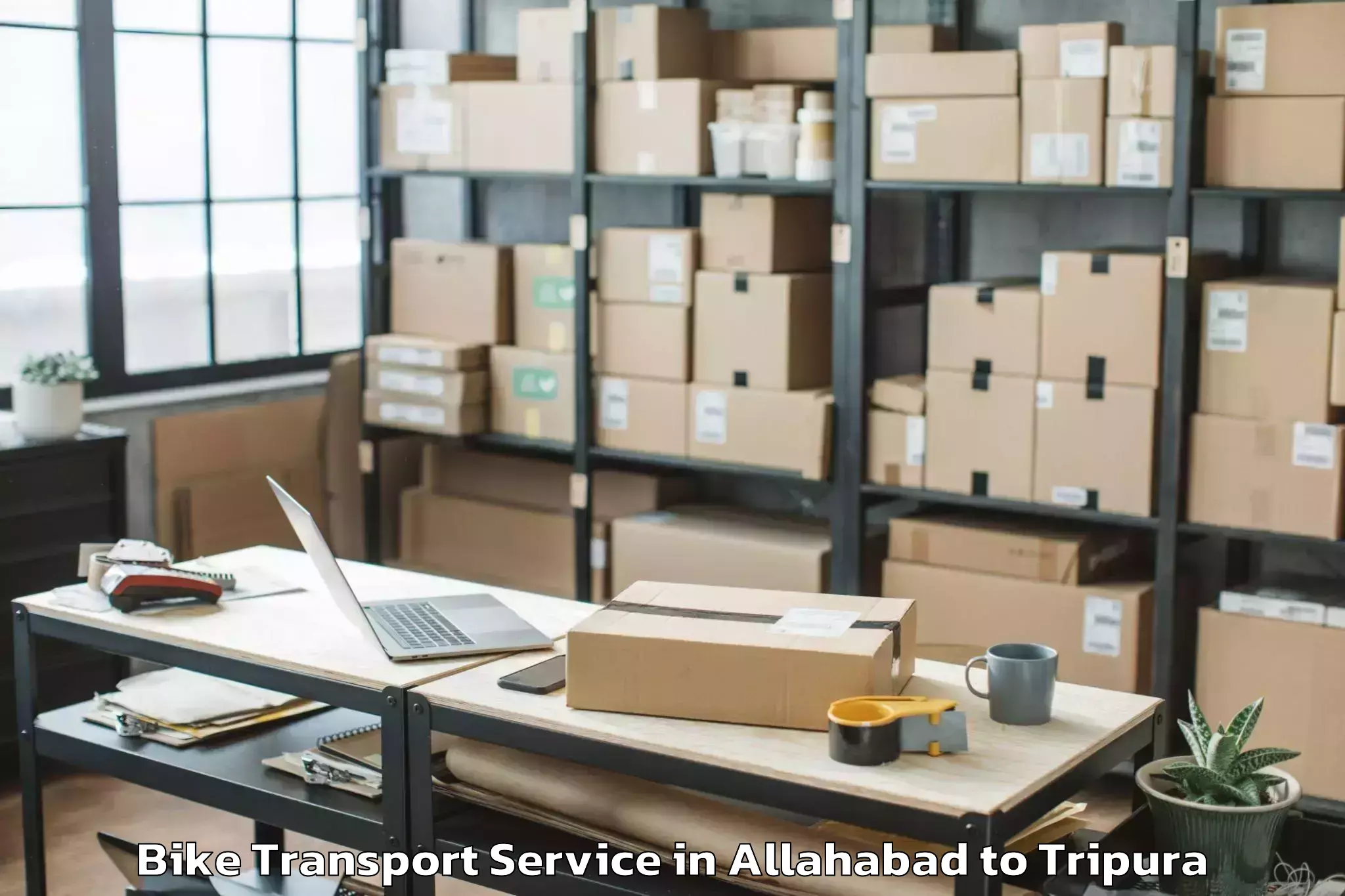 Book Allahabad to Gournagar Bike Transport Online